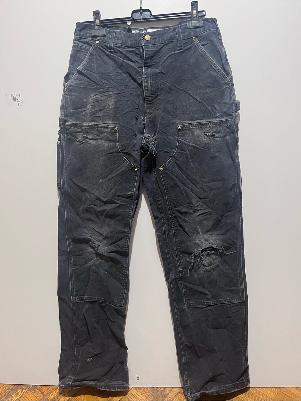 Carhartt men’s double knee black pants sz 34x34
